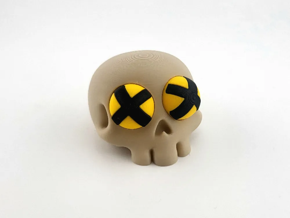 Kawaii Skull with Crossed Eyes – Cute 3D sweet by Mad power MakerWorld ...