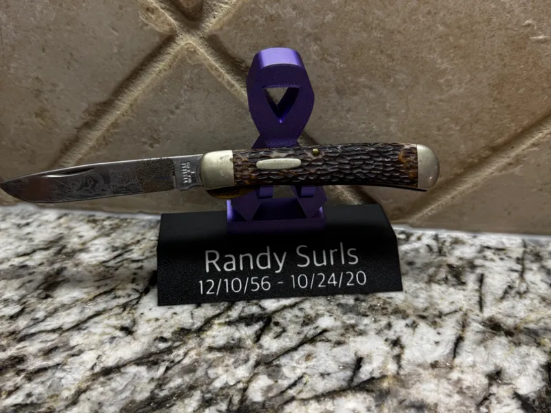 Cancer Ribbon Memorabilia Stand