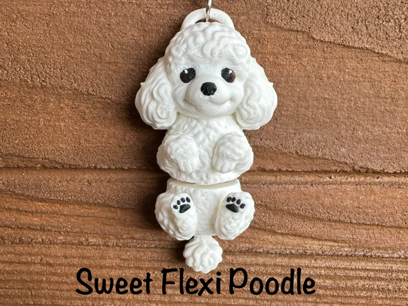 Sweet Flexi Poodle Keychain