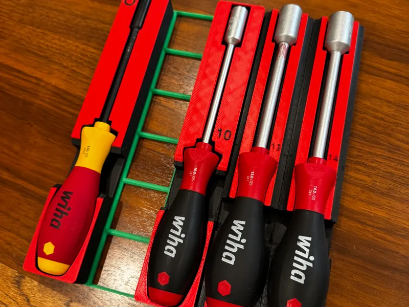Gridfinity  for Wiha 341 nut drivers 10/13/14mm