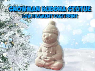 Snowman Buddha Statue – Cozy Holiday Decor