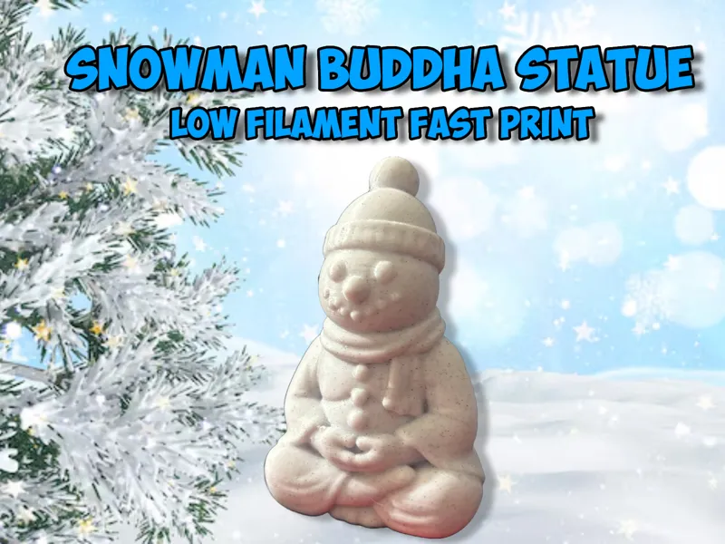 Snowman Buddha Statue – Cozy Holiday Decor