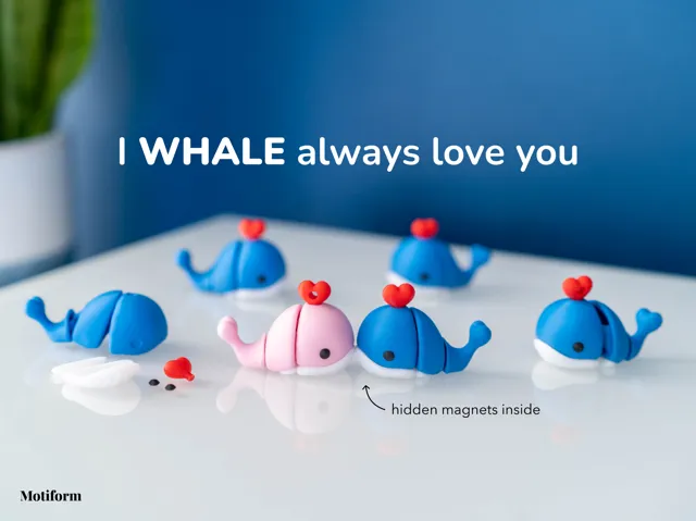 Articulated Whale Flexi Toy (Magnet & Keychain)