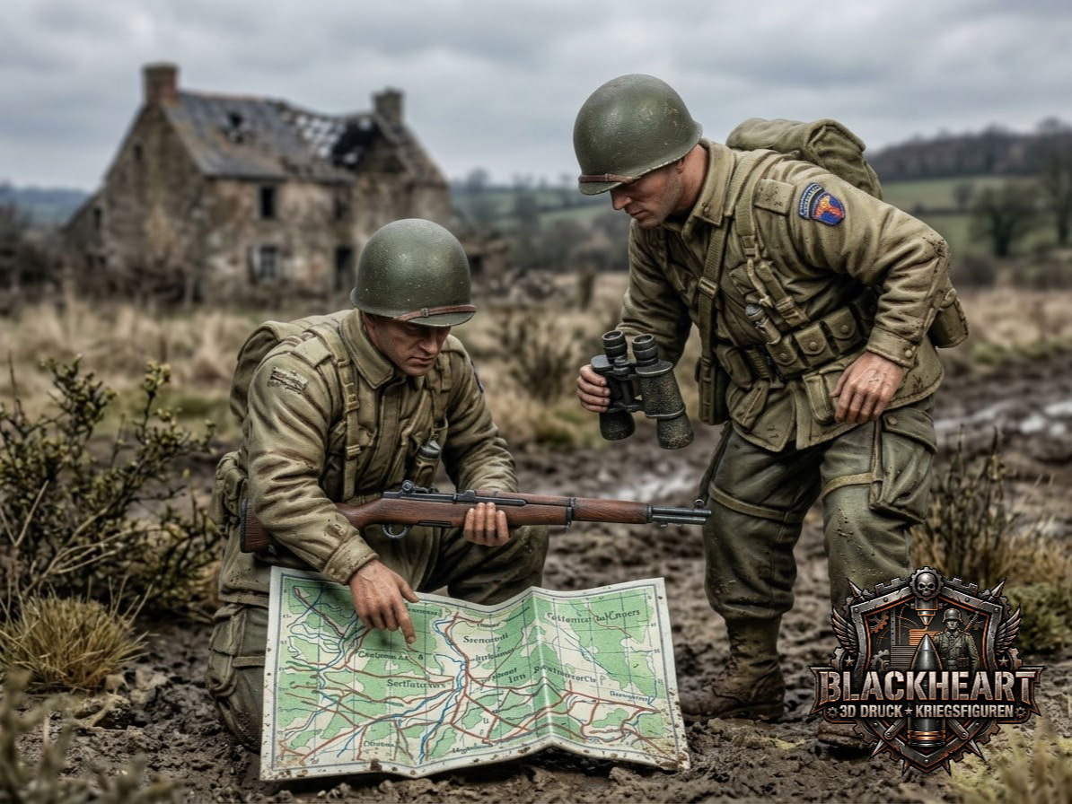 WWII Amerikanischer Soldaten Trupp mit Karte 1:35 - 1