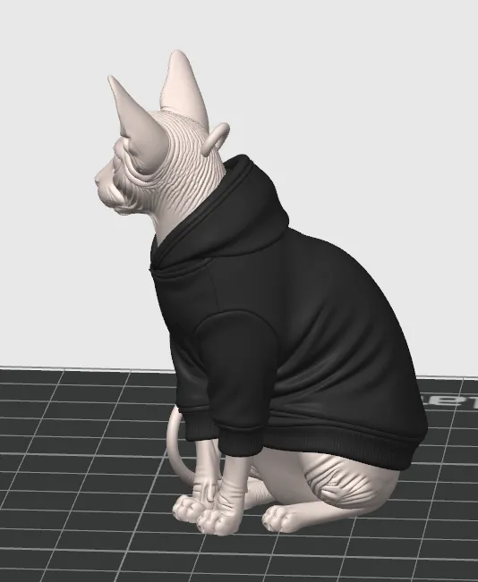Sphynx Cat in a Hoodie Keychain - Cozy Feline! - Free 3D Print Model ...