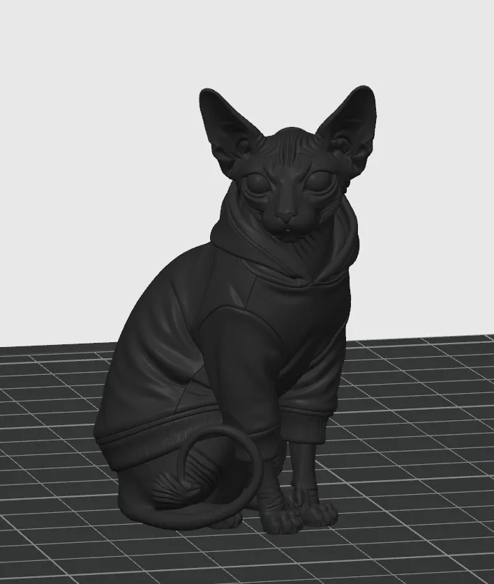 Sphynx Cat in a Hoodie Keychain - Cozy Feline! - Free 3D Print Model ...