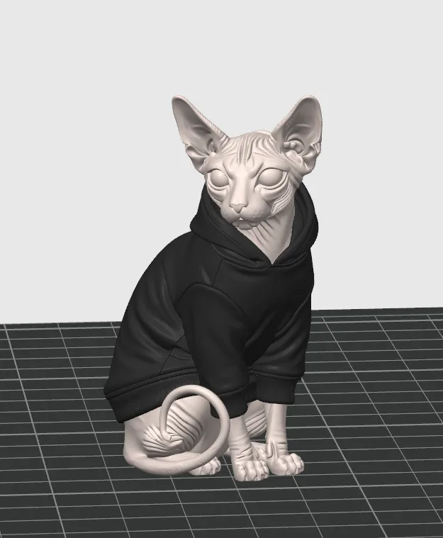 Sphynx Cat in a Hoodie Keychain - Cozy Feline! - Free 3D Print Model ...