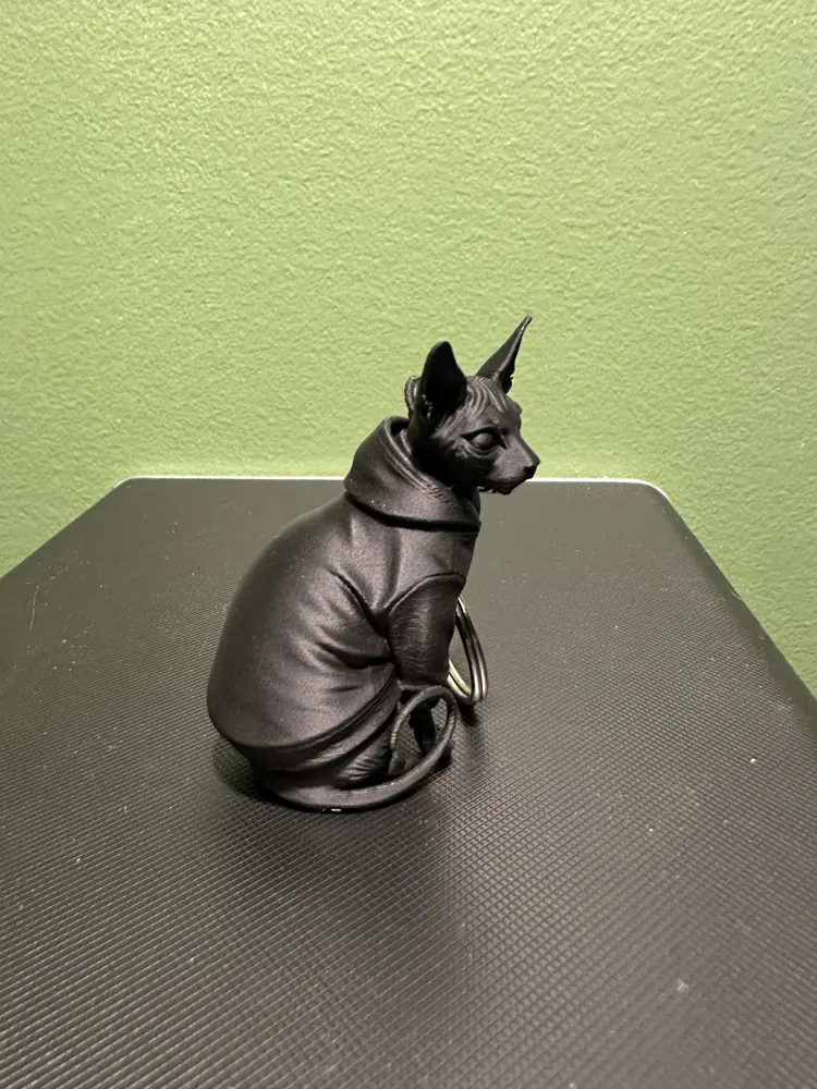 Sphynx Cat in a Hoodie Keychain - Cozy Feline! - Free 3D Print Model ...