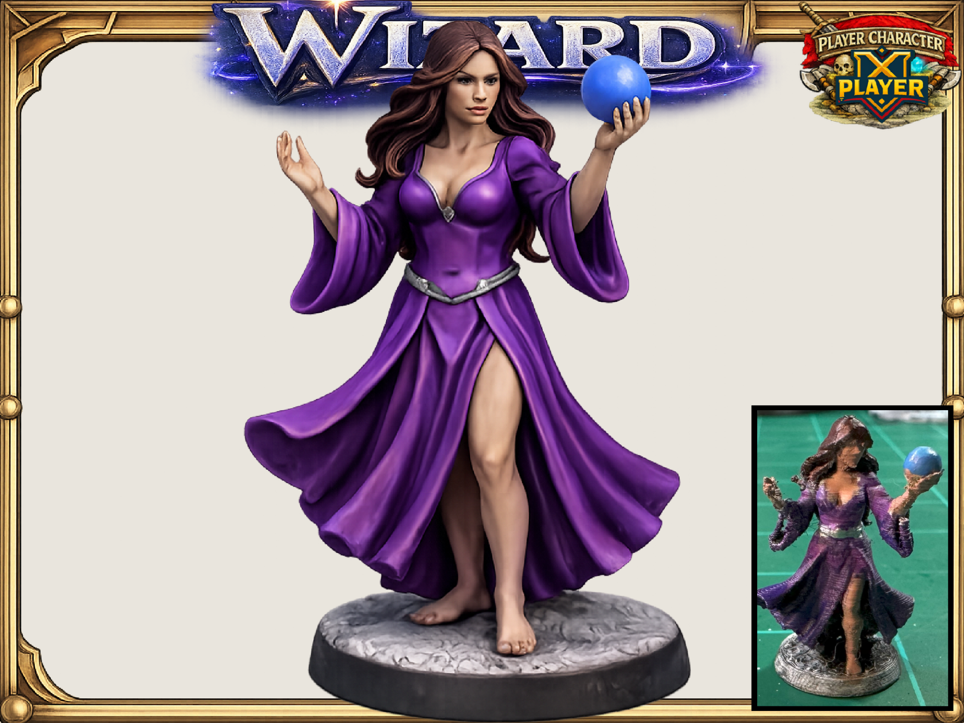 Female Wizard Spellcaster: DnD D&D Pathfinder Mini