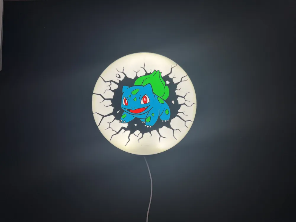 Bulbasaur Lightbox Sign - Free 3D Print Model - MakerWorld