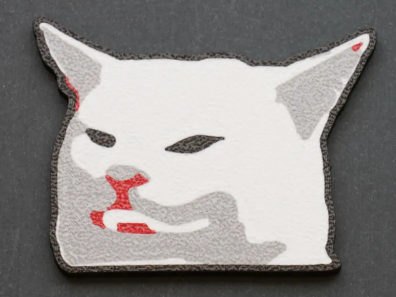 Smudge the Cat / Cat at Dinner Table Fridge Magnet