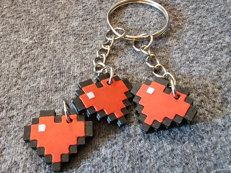 Minecraft Heart Charm Keychain