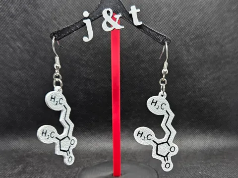 whiskey molecule earrings