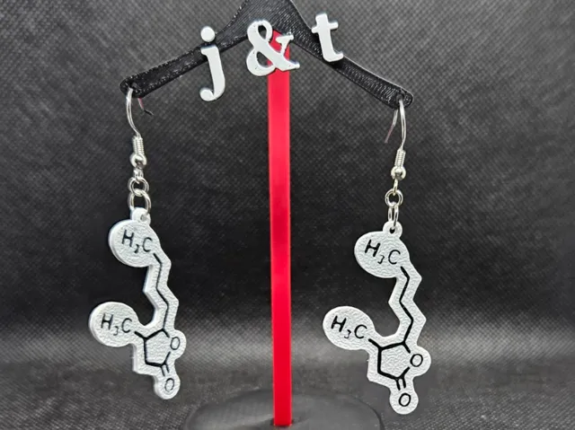 whiskey molecule earrings