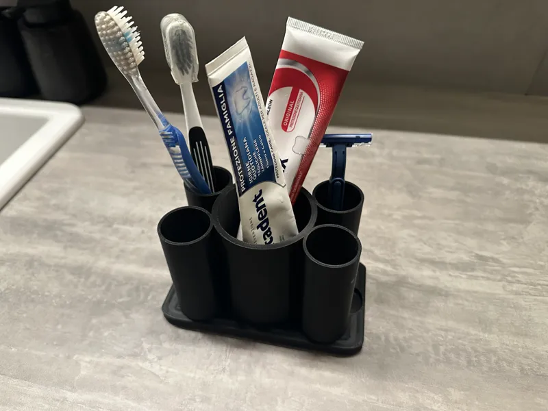 Porta spazzolino con canali scolo acqua