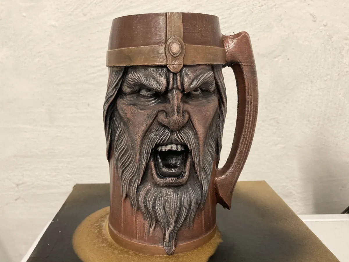 Viking Mug Odin  by Oliver MakerWorld: Download Free 3D Models - 3D model önizlemesi