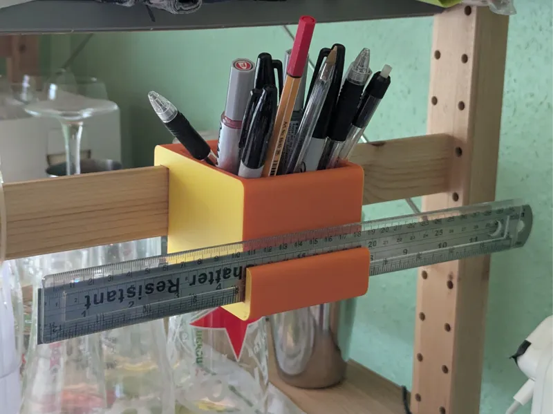 IVAR Shelf Pencil Pot with Ruler Holder