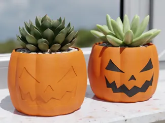 Halloween Pumpkin Planter - High Poly Version