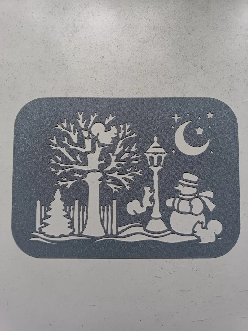 Snowman and Squirrels - Stencil