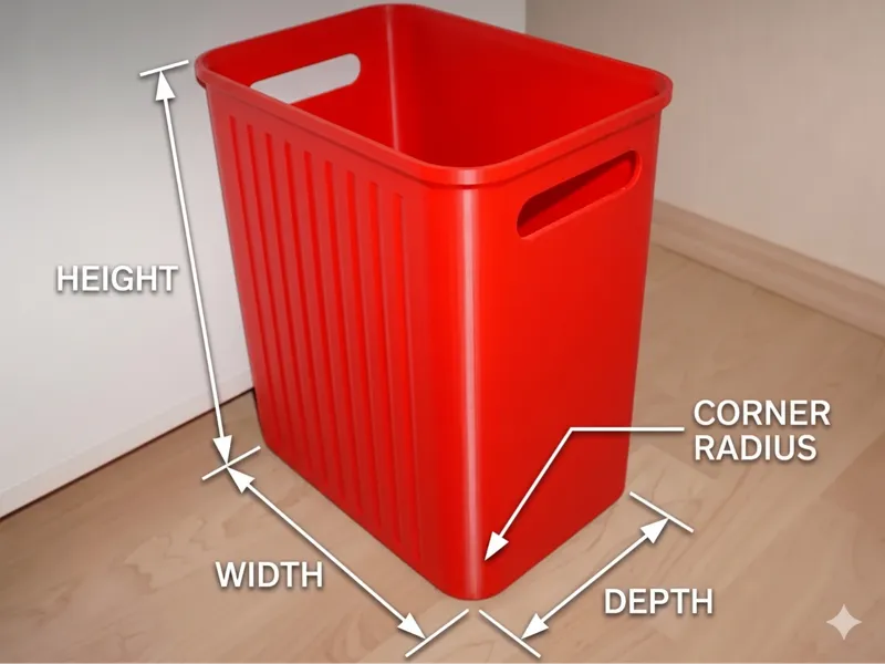 Fully Parametric Ribbed Trash Bin