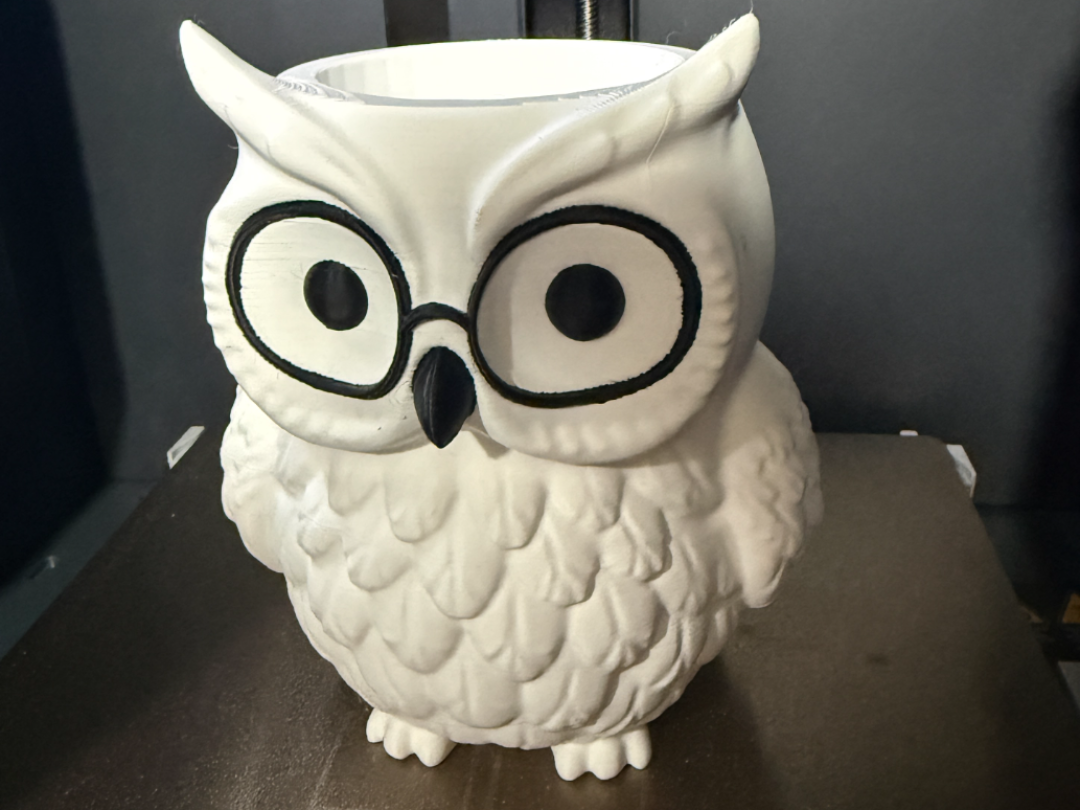 Owl Planter with Glasses has Drain Hole