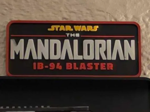 Mandalorian name plate for the IB-94 Blaster