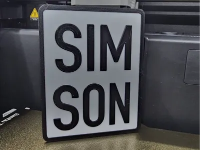 Simson registration plate