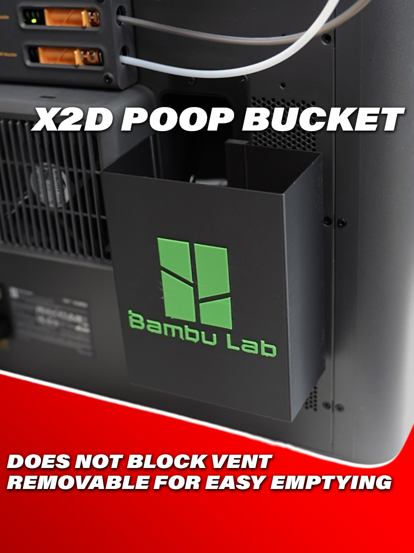 Bambu X2D Poop Bucket (Removable Purge Bin) - Free 3D Print Model