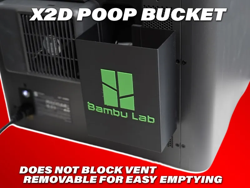 Bambu X2D Poop Bucket (Removable Purge Bin)