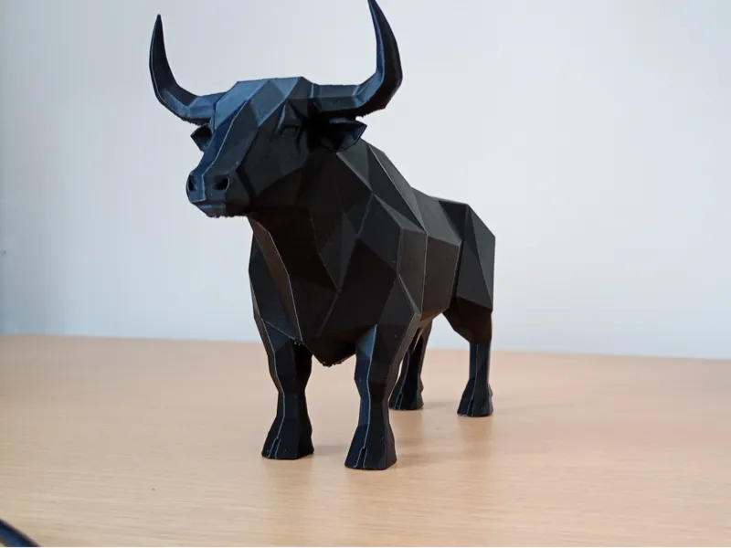 Realistic low-poly style Spanish fighting bull