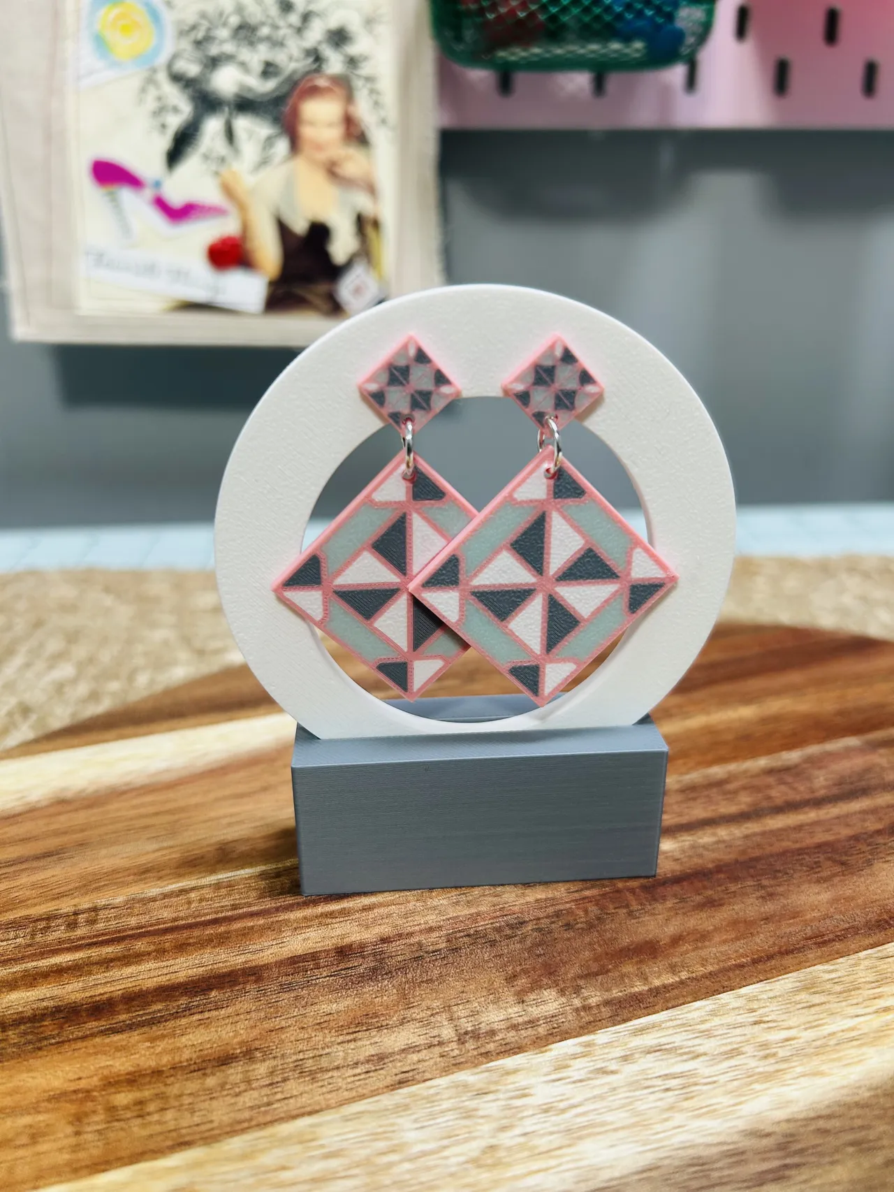 Quilt Block Earrings view 4