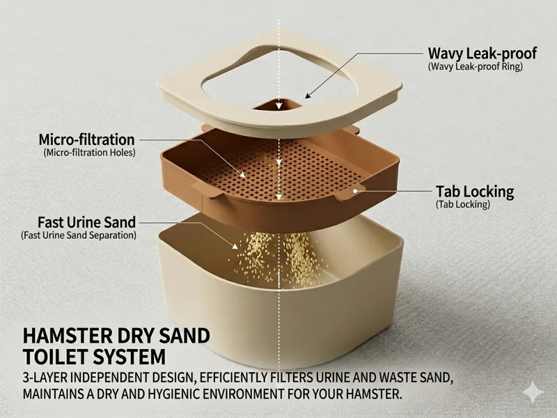 Hamster Litter Box with Quick Sand Sifter