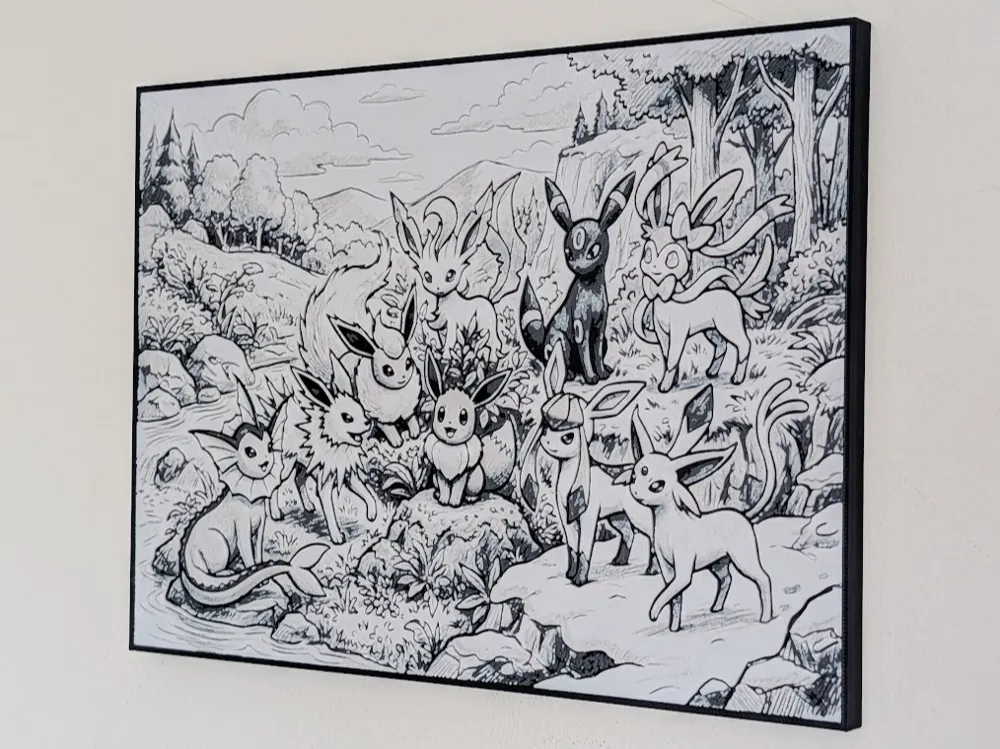 Marco decorativo: Eeveelution Hueforge & Frame. Referencia del modelo original.