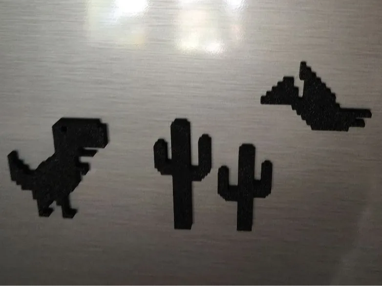 Chrome Dino Game Fridge Magnets