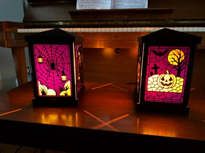 Halloween Stained Glass Lantern - Remix