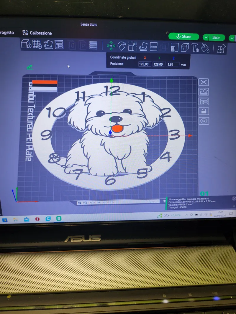 orologio clock dog cane maltese