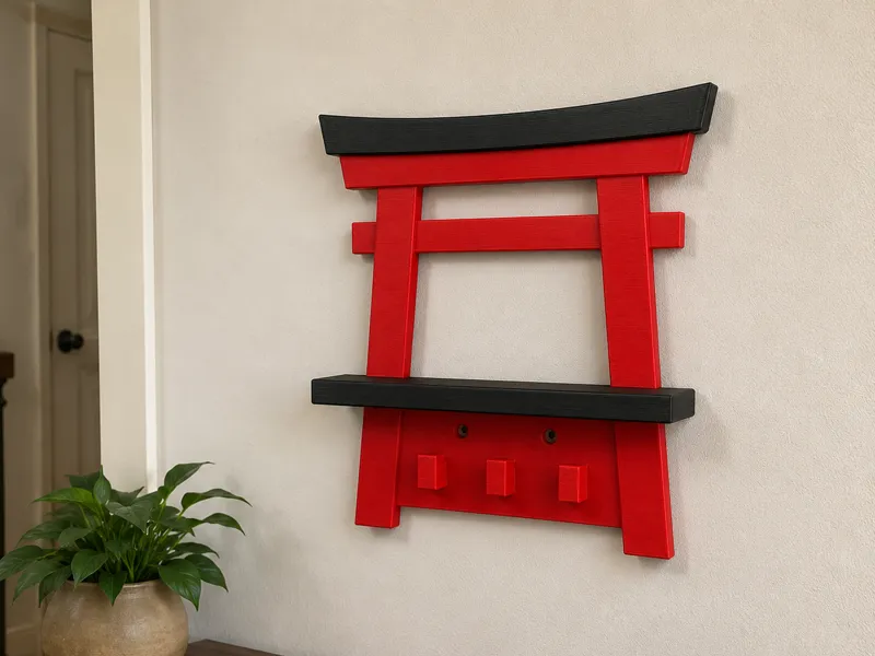 Torii Gate Wall Shelf & Key Holder