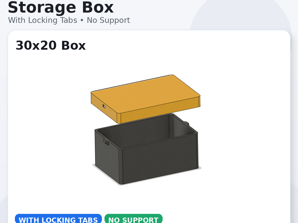 Storage box 20x30 with locking tabs