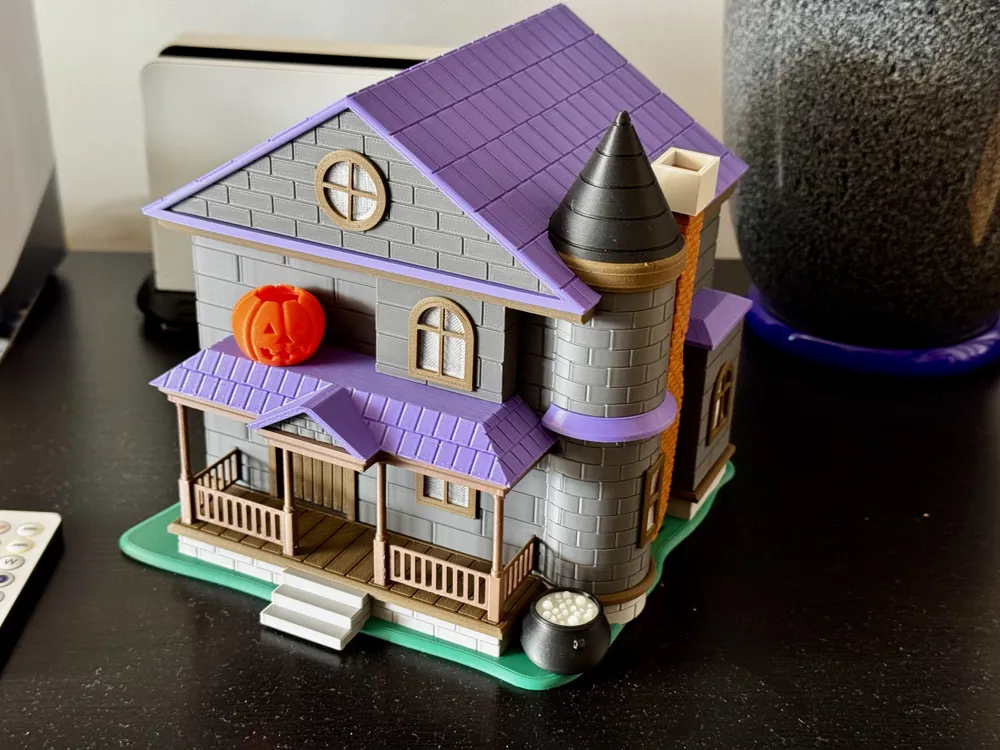 Halloween Haunted Witch House with LED lights - Free 3D Print Model ...