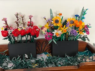 Vase for brick built flowers sets