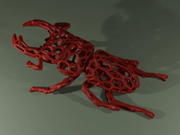 Scarabée cerf-volant géant façon voronoi