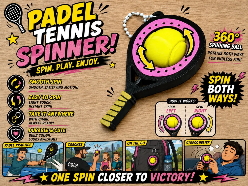 Objeto manipulable: Padel Tennis Spinner. Referencia del modelo original.