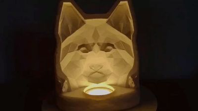 Low Poly Dog 3D Lamp