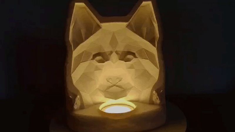 Low Poly Dog 3D Lamp