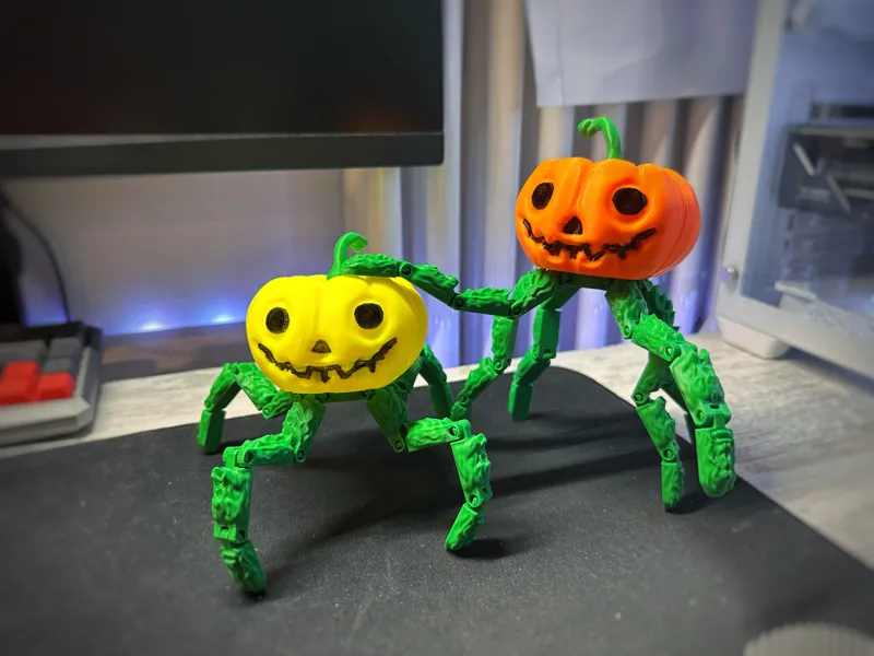 Articulated PumpkinSpieder print in place