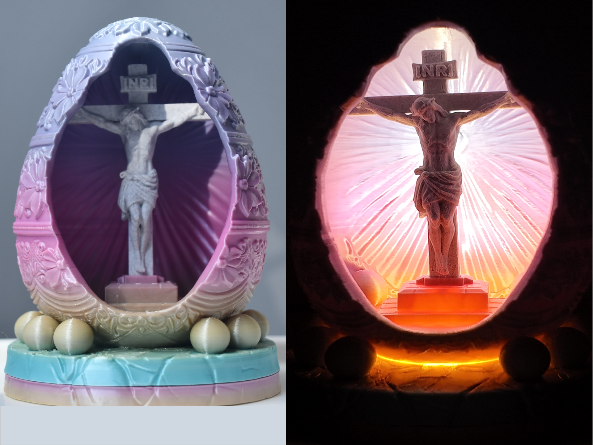 Miniatura 1 do modelo 3D Risen Light Easter Egg Diorama (MH001 LED)