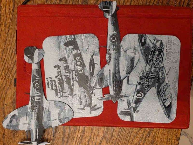 Camo Spitfire Bookmark Set of 4 Black/White