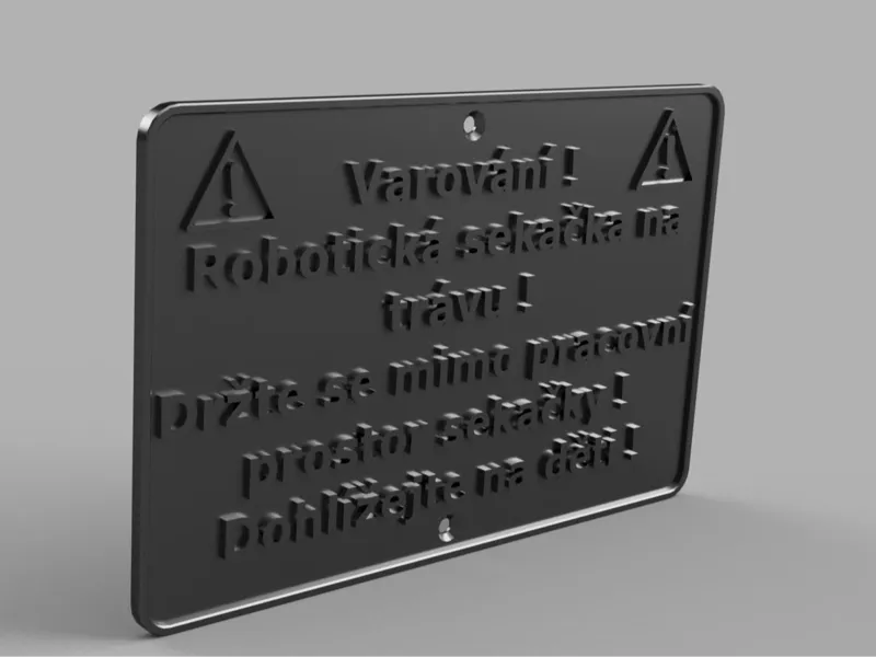 Warning sign - Robotic lawnmower