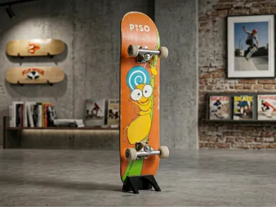 Skateboard Floor Stand [EASY PRINT]