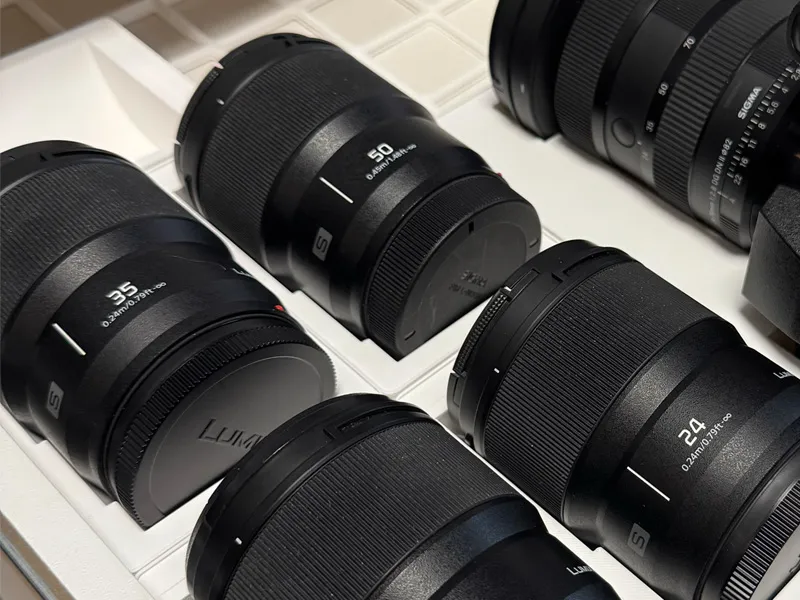 Gridfinity for Panasonic Lumix S prime lenses